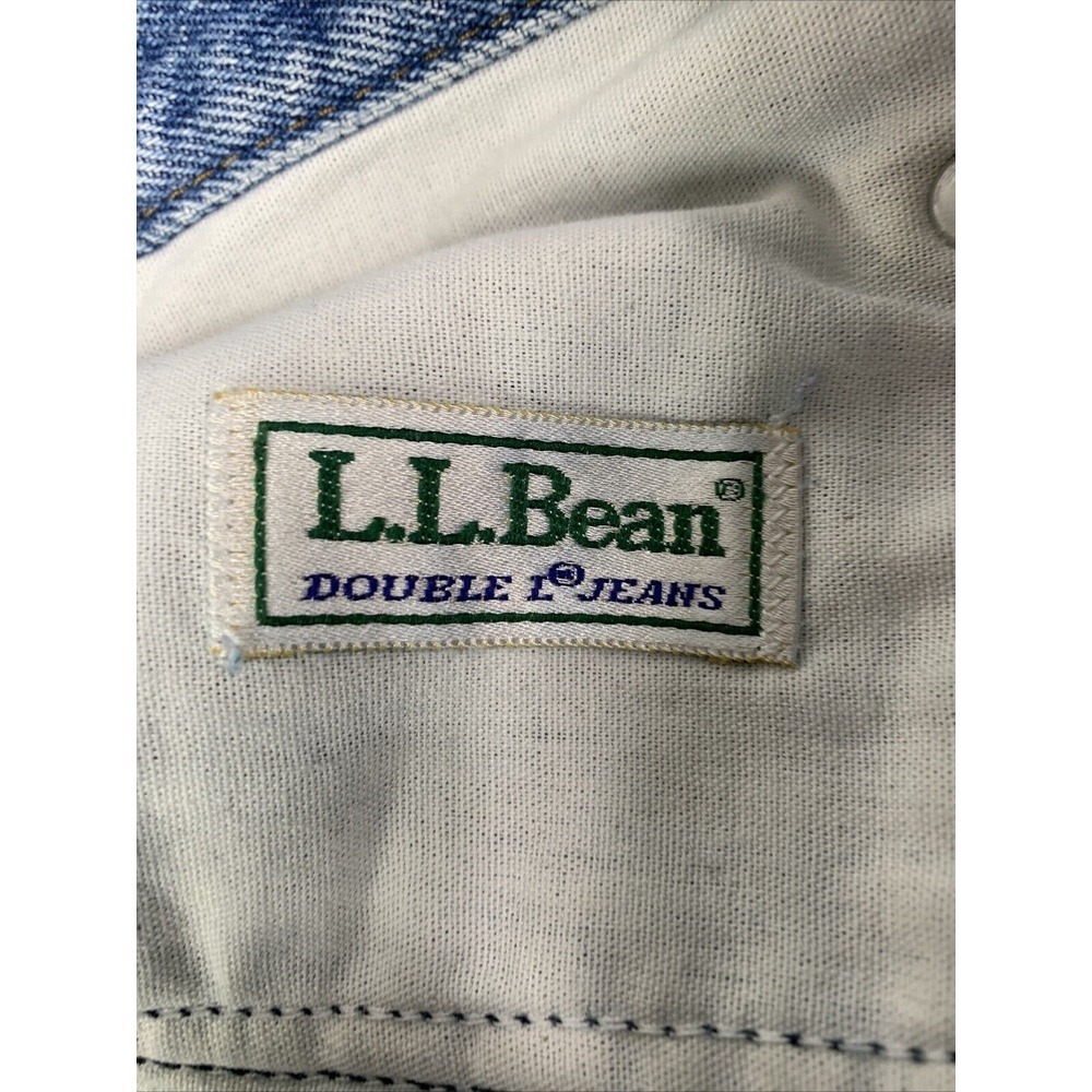 LL Bean jeans men’s Size 35x34 Blue Denim Straight Double‎ L Distressed - Picture 6 of 9